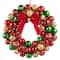 24" Red, Green & Gold Ornament Wreath with Bow by Ashland®
